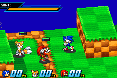 Sonic, Tails and Knuckles fighting on Green Hill